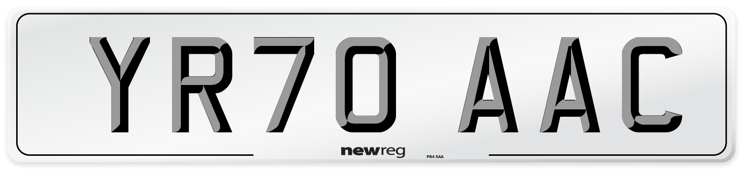 YR70 AAC Number Plate from New Reg